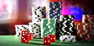 gambling, chips, dice