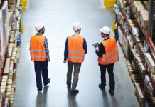 inventory accuracy, warehouse, workers, hardhats