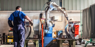 cobots, worker, factory, robotics