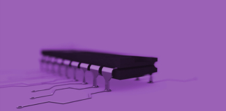 microchip, purple, Industry 4.0, IoT, machine learning, data lake, augmented reality, embedded advanced technology, QAD Explore, explore 2019