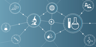 life sciences, lab tools, beaker, microscope, two-tier erp