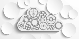 cloud, shop floor digitization, circles, gears