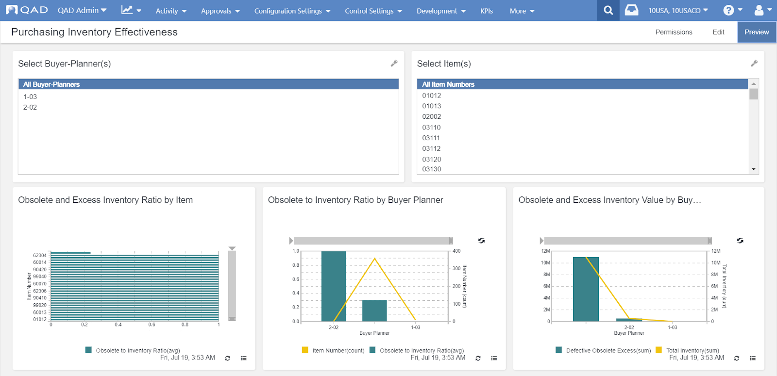 purchasing inventory, action center, insights, purchasing, inventory