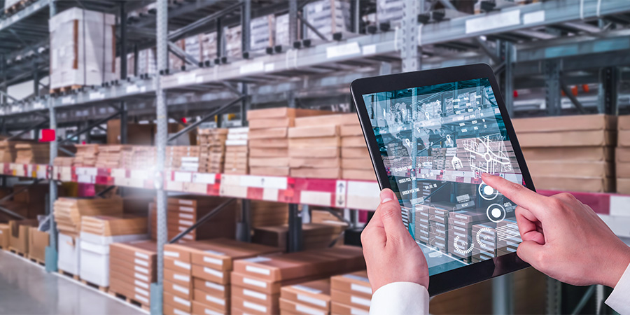 Recession-proof supply chains, tablet, warehouse