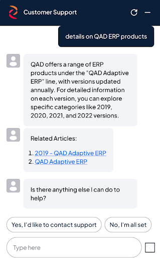 QAD chatbot